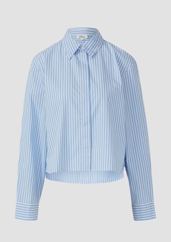 Gestreifte Popeline-Bluse im Boxy Fit