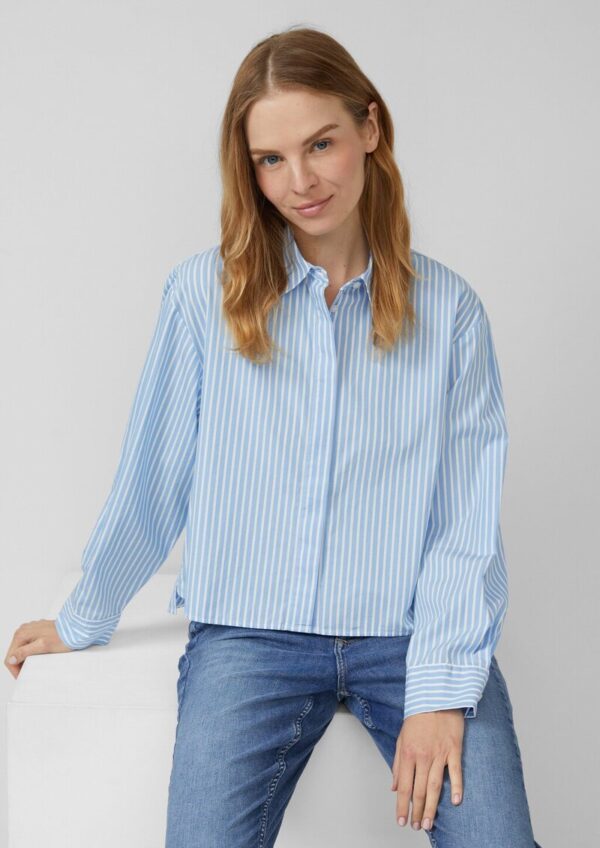 Gestreifte Popeline-Bluse im Boxy Fit