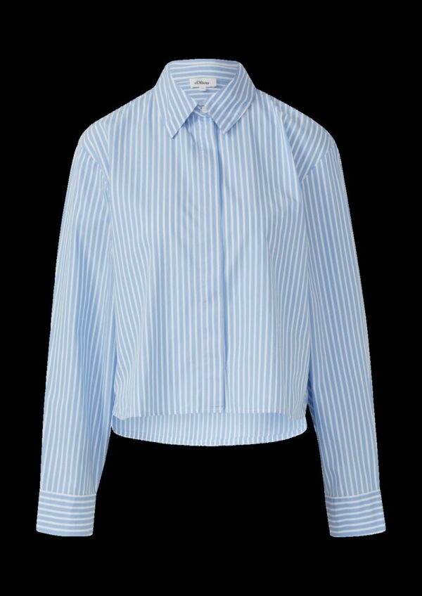 Gestreifte Popeline-Bluse im Boxy Fit