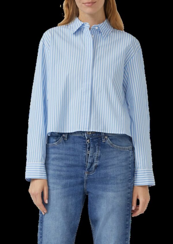 Gestreifte Popeline-Bluse im Boxy Fit