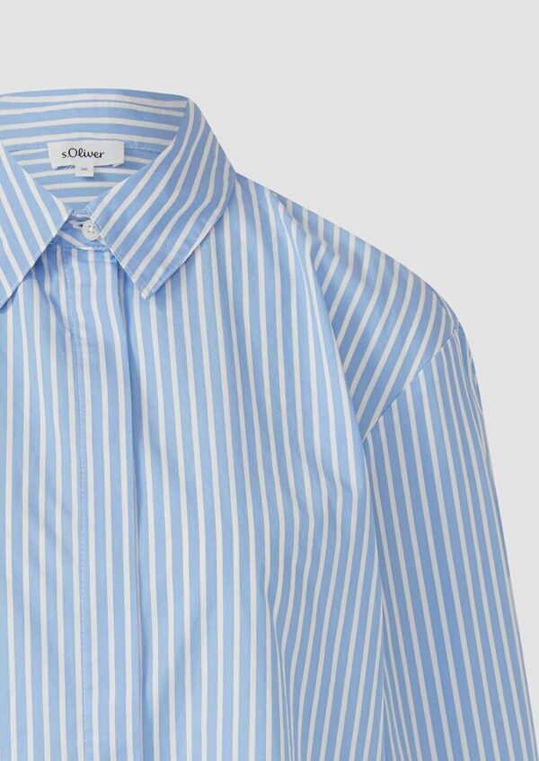 Gestreifte Popeline-Bluse im Boxy Fit
