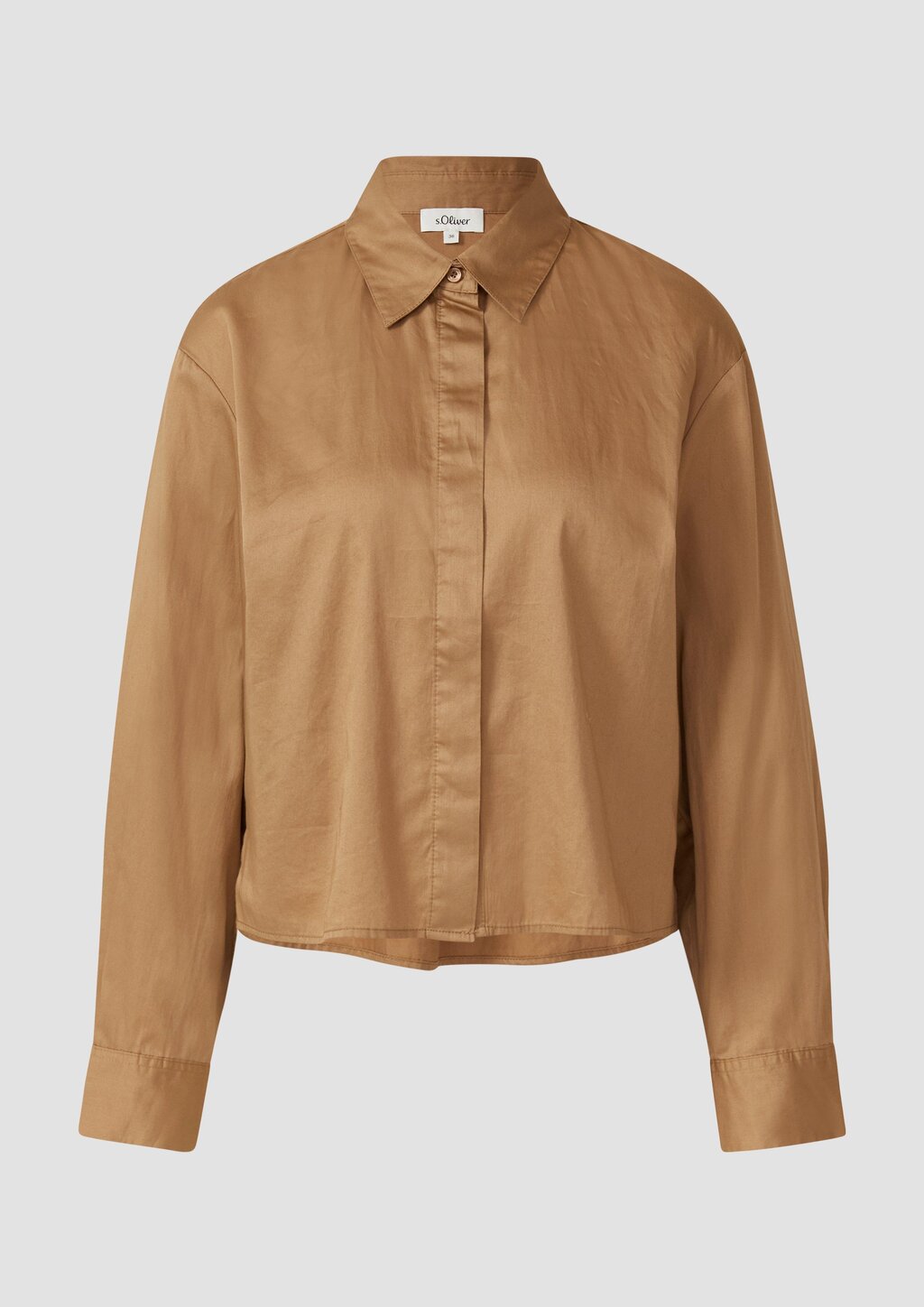 Verkürzte Bluse mit verdeckter Knopfleiste