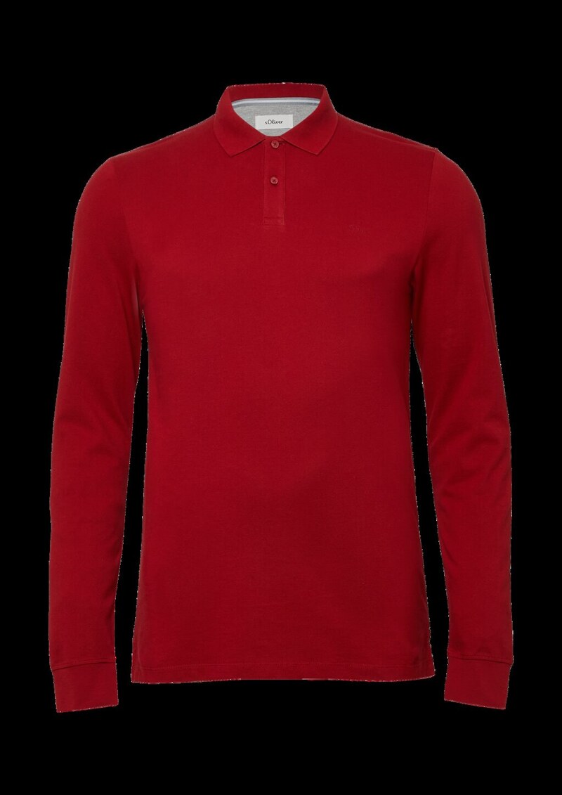 Langarm-Poloshirt aus Baumwoll-Piqué mit Bündchen
