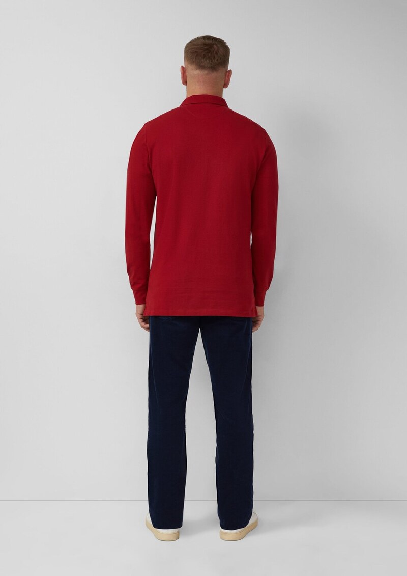 Langarm-Poloshirt aus Baumwoll-Piqué mit Bündchen