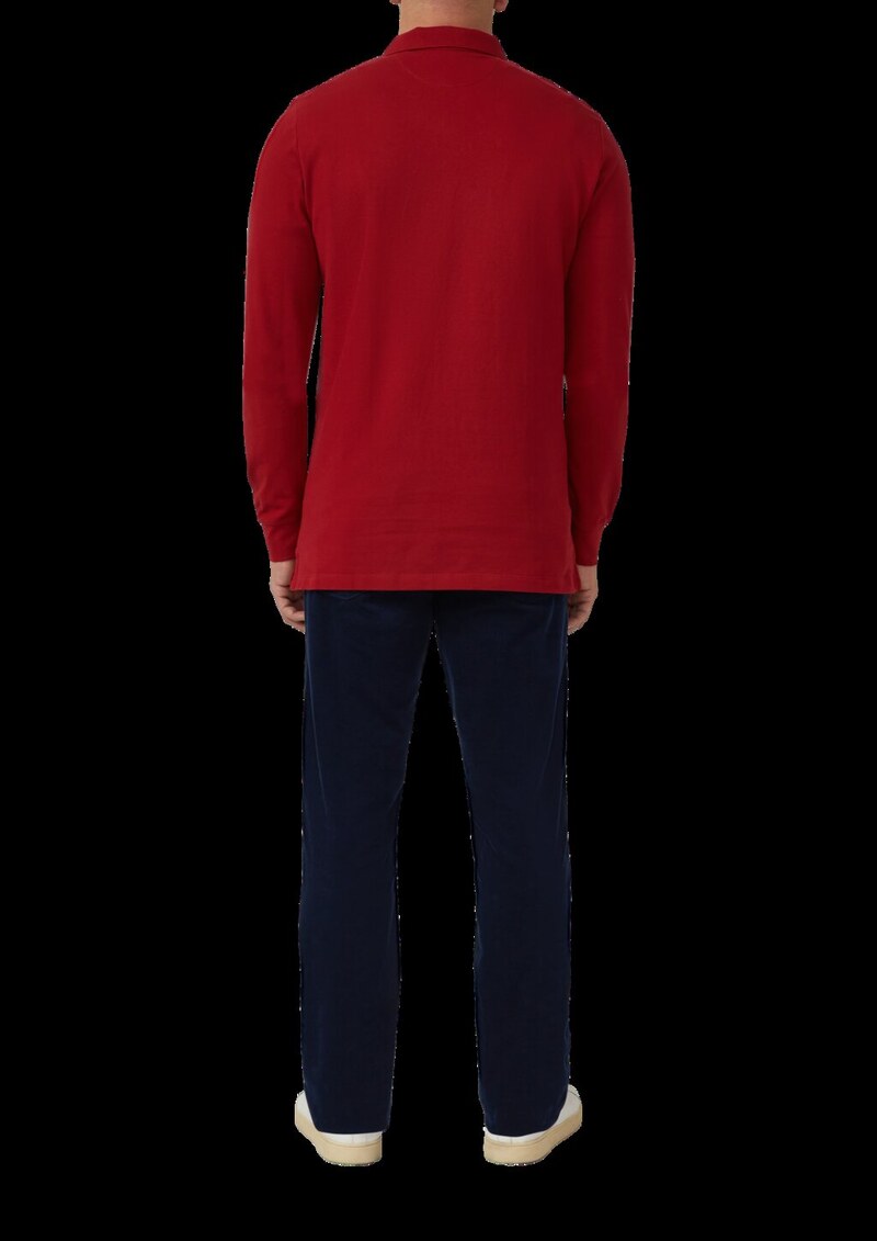 Langarm-Poloshirt aus Baumwoll-Piqué mit Bündchen