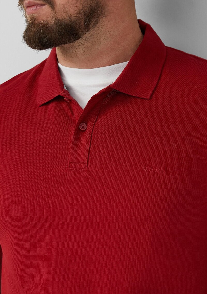 Langarm-Poloshirt aus Baumwoll-Piqué mit Bündchen