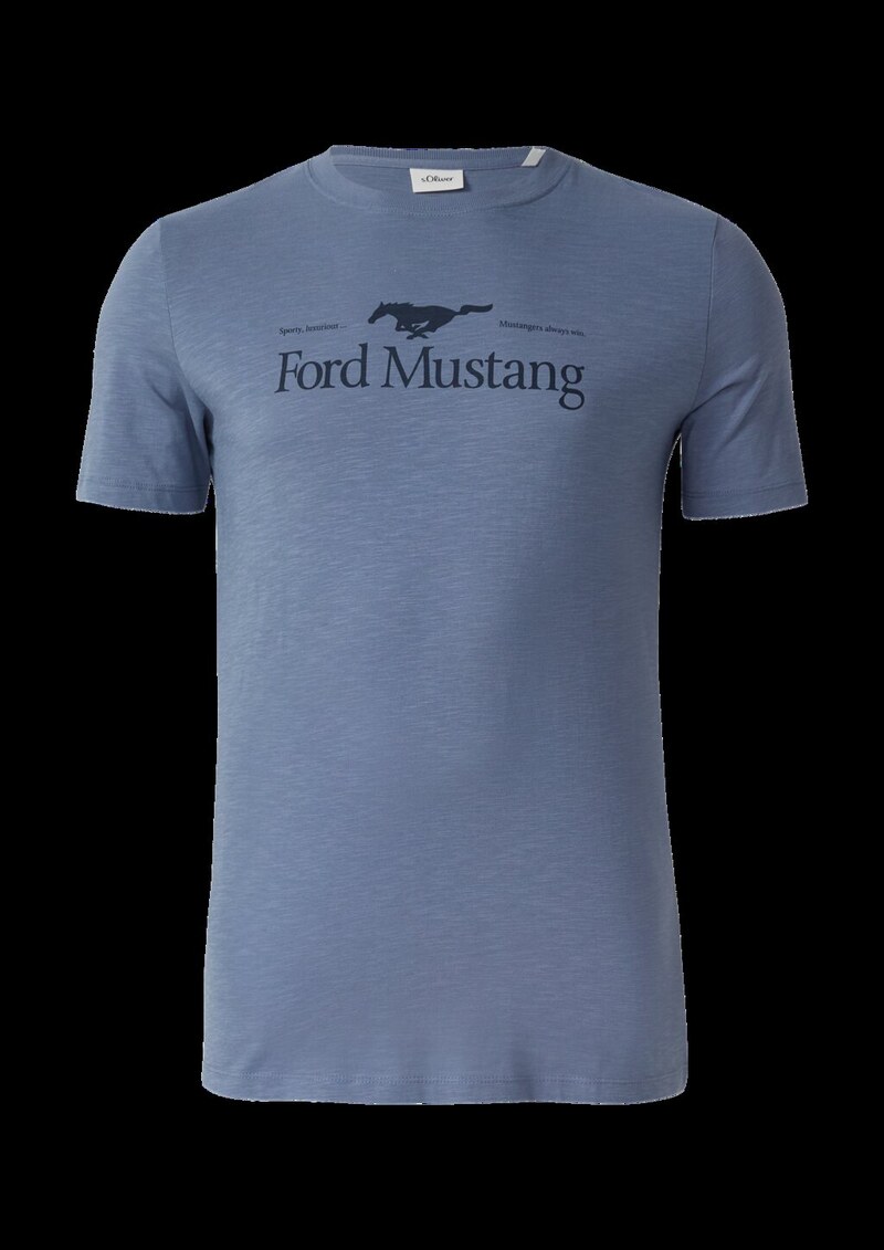 T-Shirt mit Flammgarnstruktur und Artwork