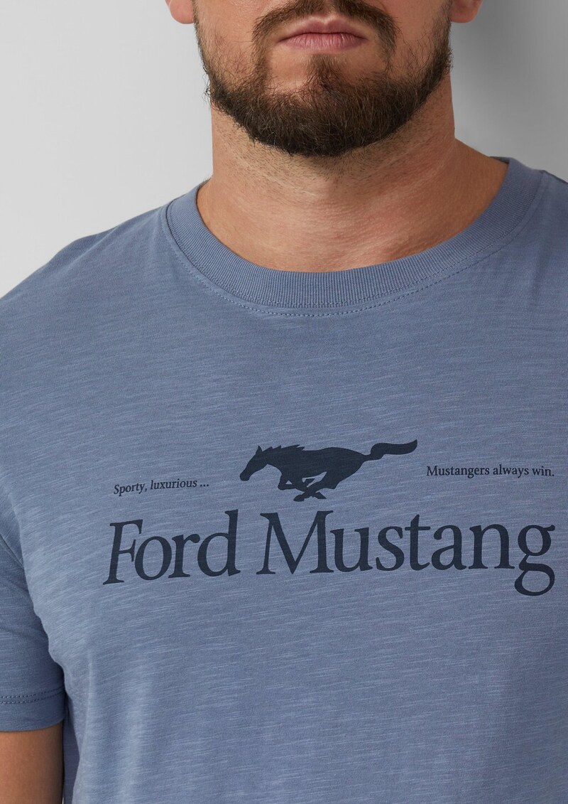 T-Shirt mit Flammgarnstruktur und Artwork