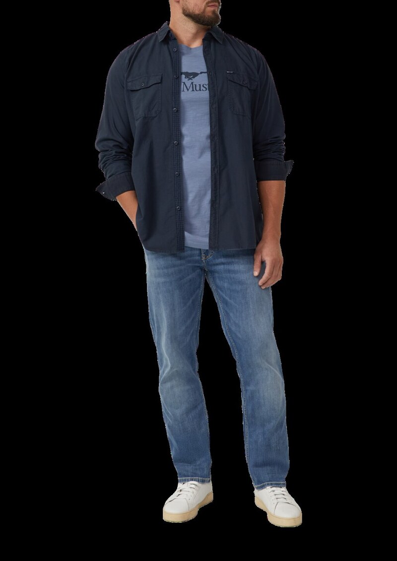 T-Shirt mit Flammgarnstruktur und Artwork