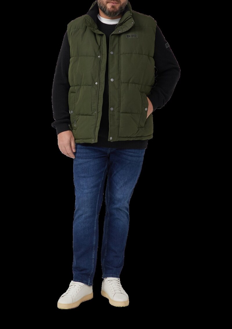 Strukturierter Baumwoll-Pullover mit Label-Patch