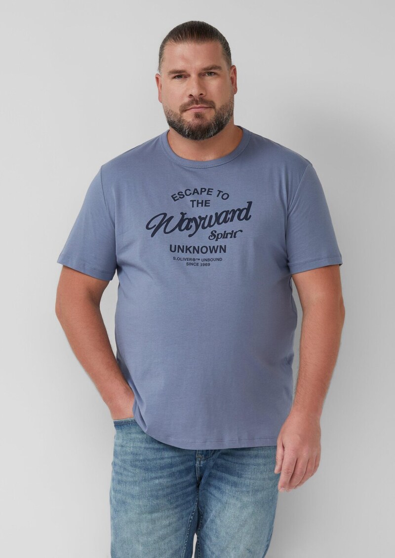 T-Shirt mit Artwork aus reiner Baumwolle