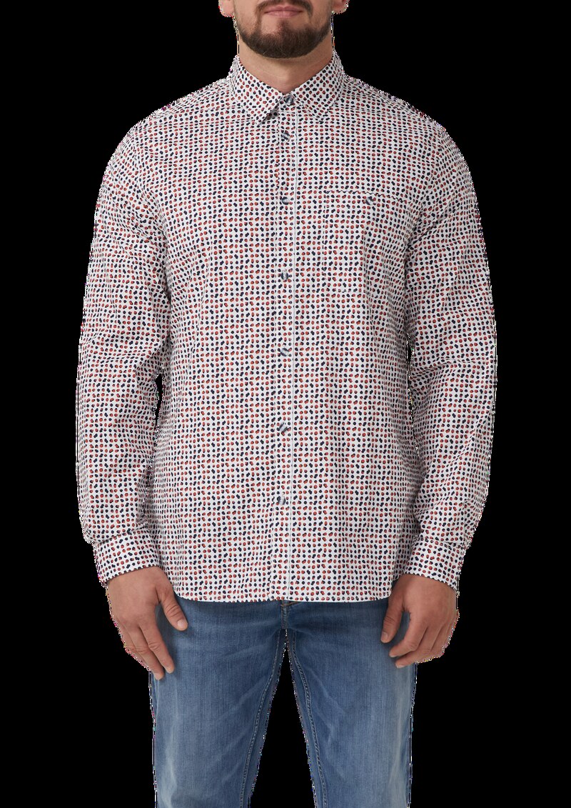 Slim Fit: Gemustertes Hemd aus Baumwollstretch