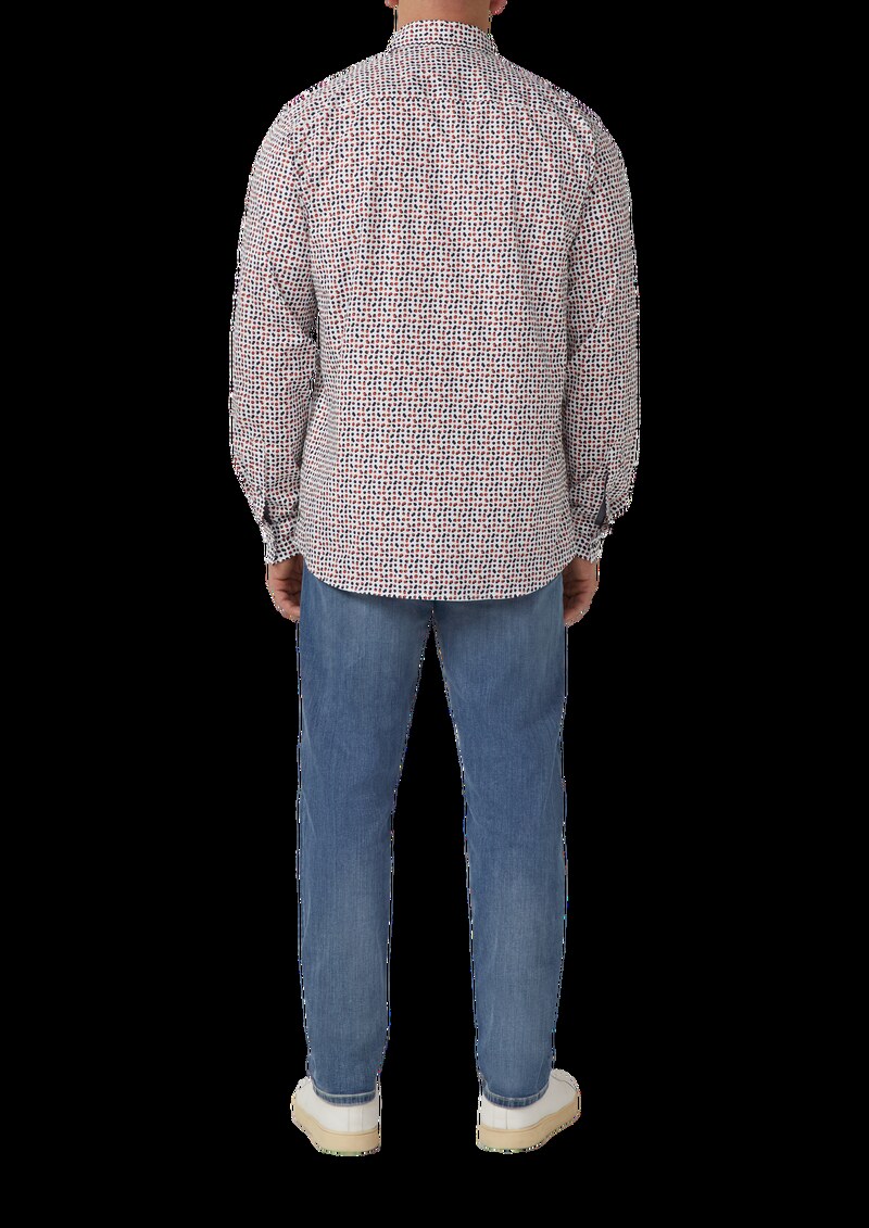 Slim Fit: Gemustertes Hemd aus Baumwollstretch