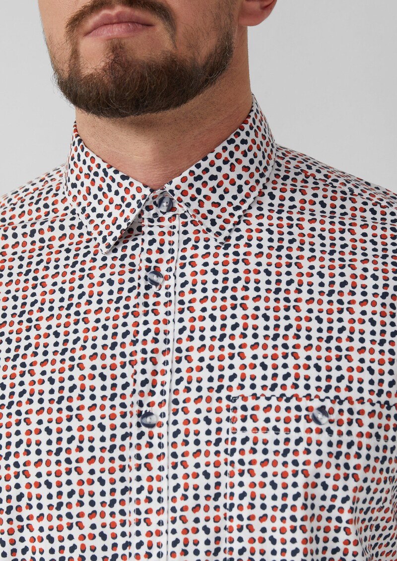 Slim Fit: Gemustertes Hemd aus Baumwollstretch