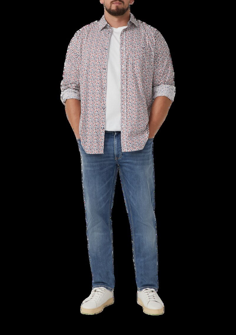 Slim Fit: Gemustertes Hemd aus Baumwollstretch