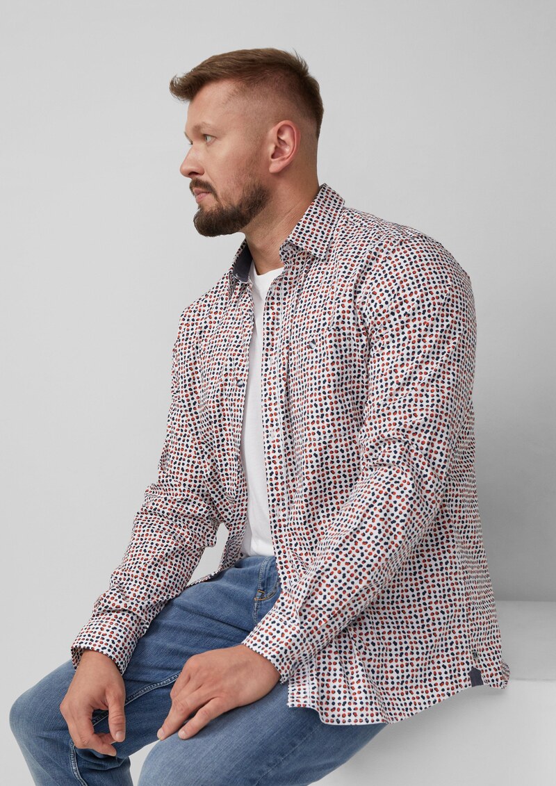 Slim Fit: Gemustertes Hemd aus Baumwollstretch