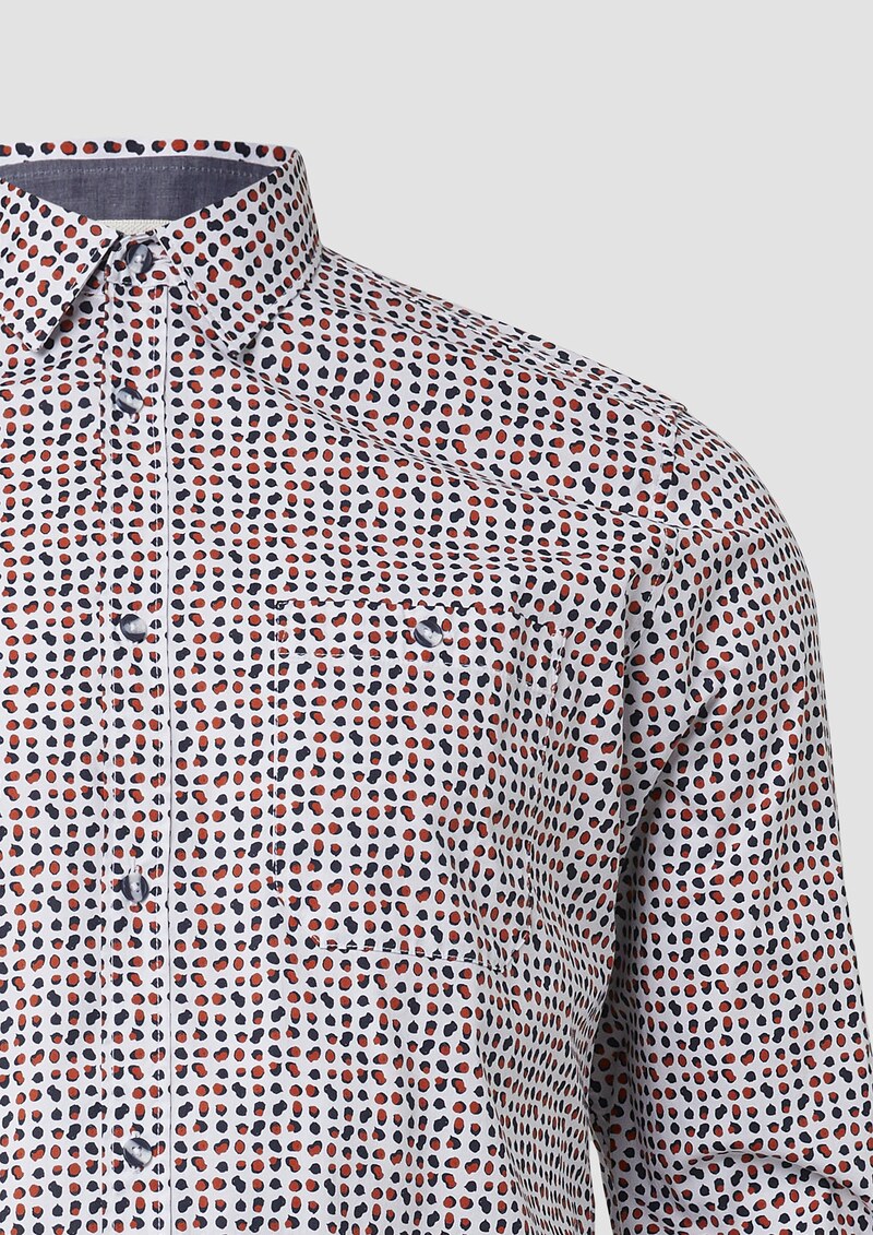 Slim Fit: Gemustertes Hemd aus Baumwollstretch