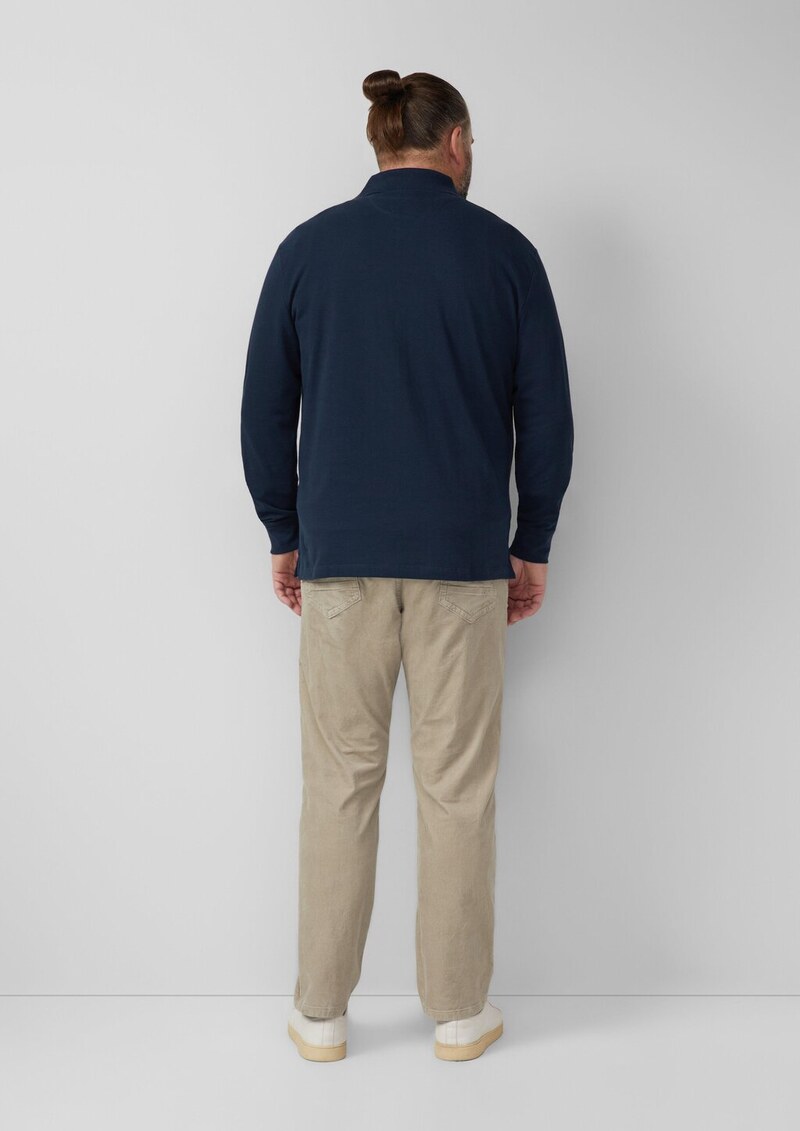 Langarm-Poloshirt aus Baumwoll-Piqué mit Bündchen