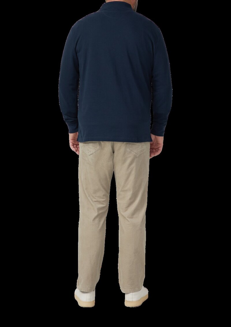 Langarm-Poloshirt aus Baumwoll-Piqué mit Bündchen