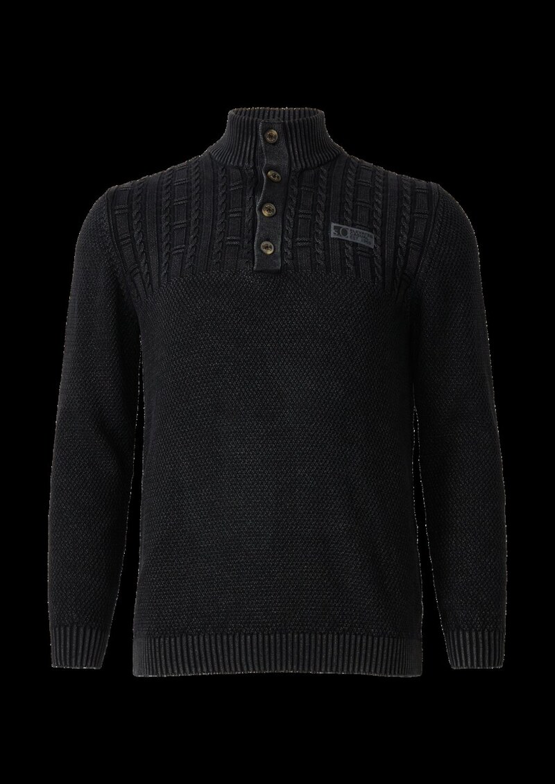 Strukturmix-Troyer aus Baumwolle mit Garment Dye