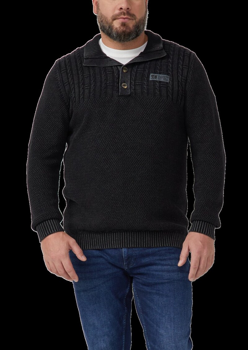 Strukturmix-Troyer aus Baumwolle mit Garment Dye