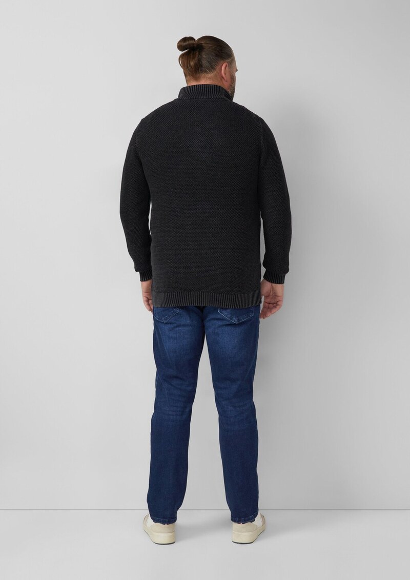 Strukturmix-Troyer aus Baumwolle mit Garment Dye