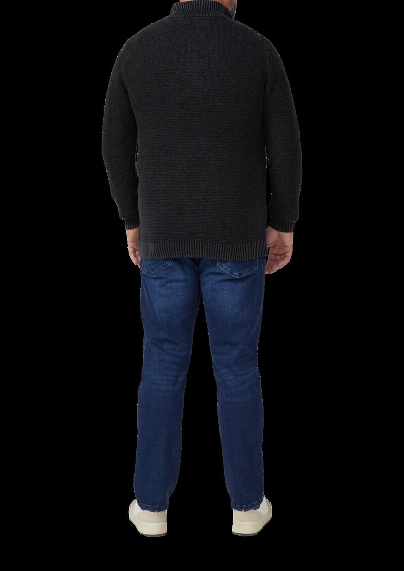 Strukturmix-Troyer aus Baumwolle mit Garment Dye