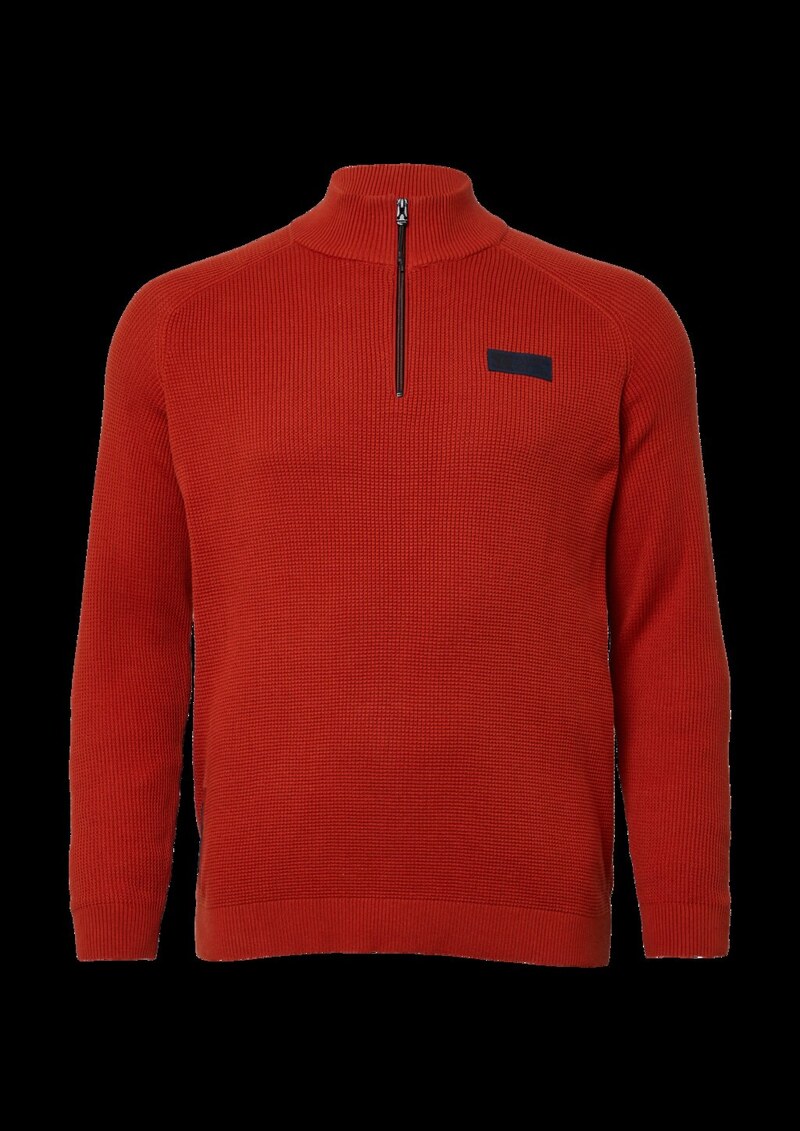 Pullover aus Strukturstrick mit Troyer-Kragen