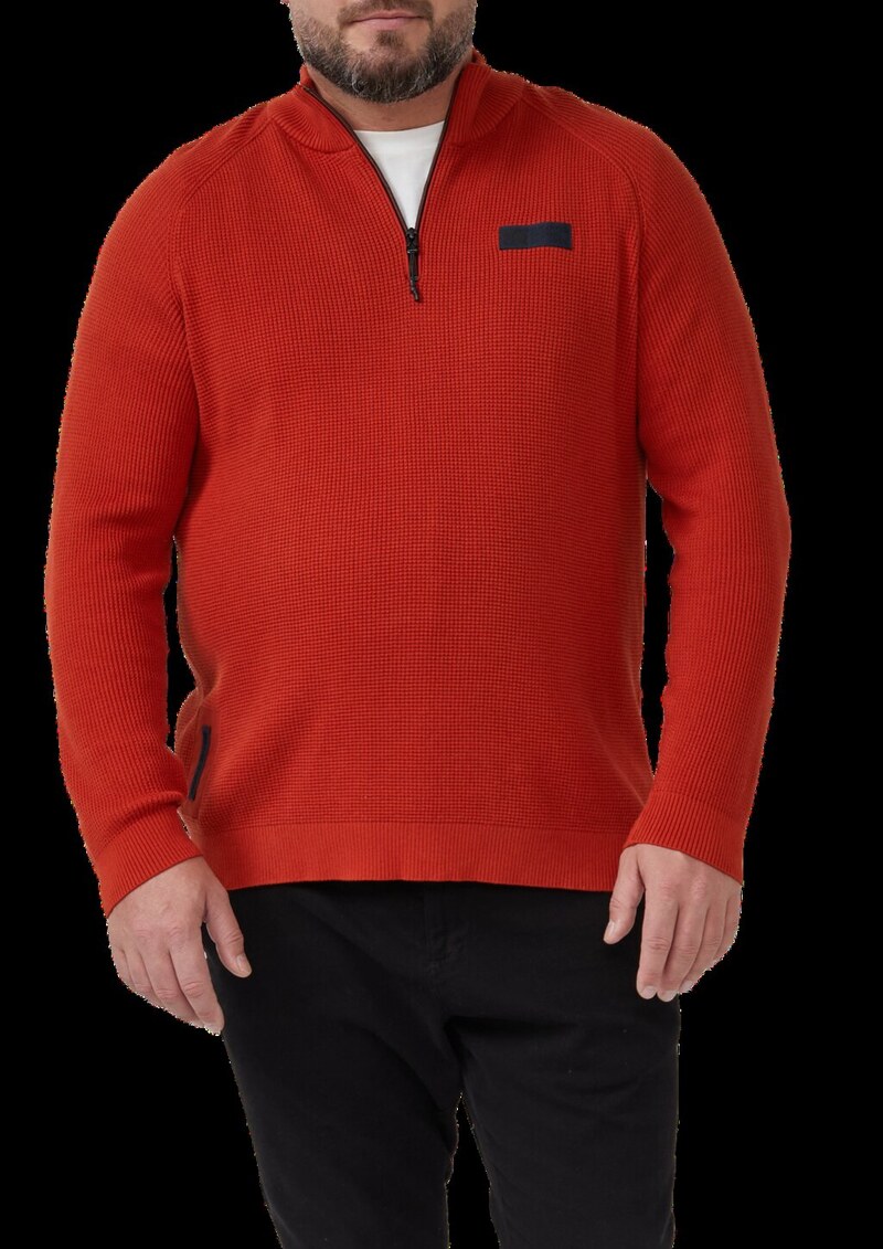 Pullover aus Strukturstrick mit Troyer-Kragen