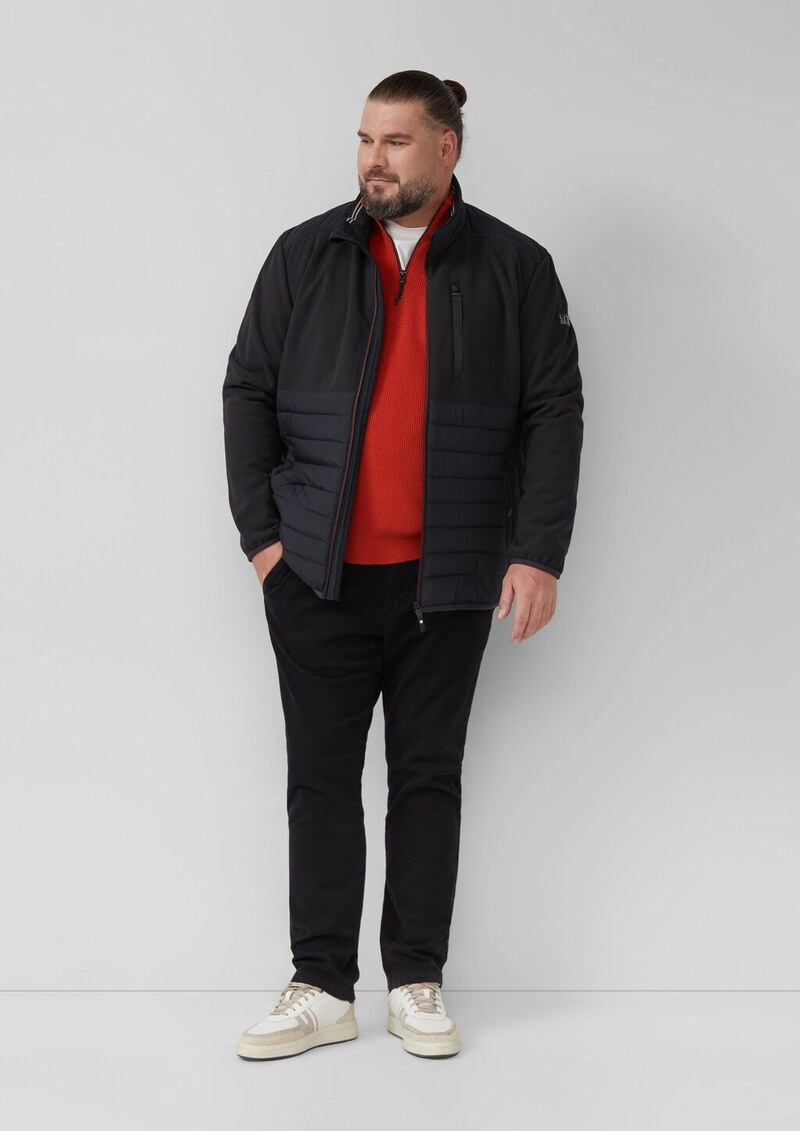 Pullover aus Strukturstrick mit Troyer-Kragen