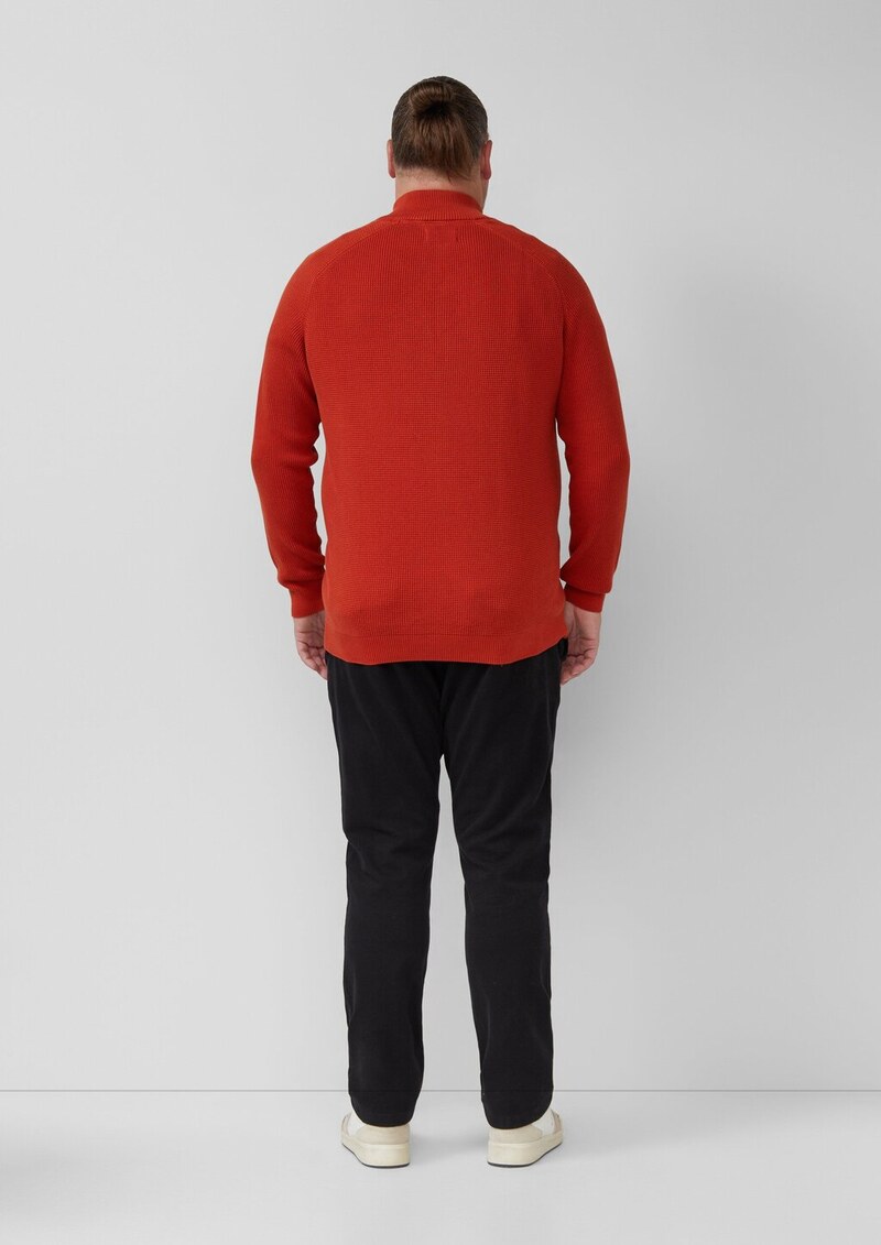 Pullover aus Strukturstrick mit Troyer-Kragen