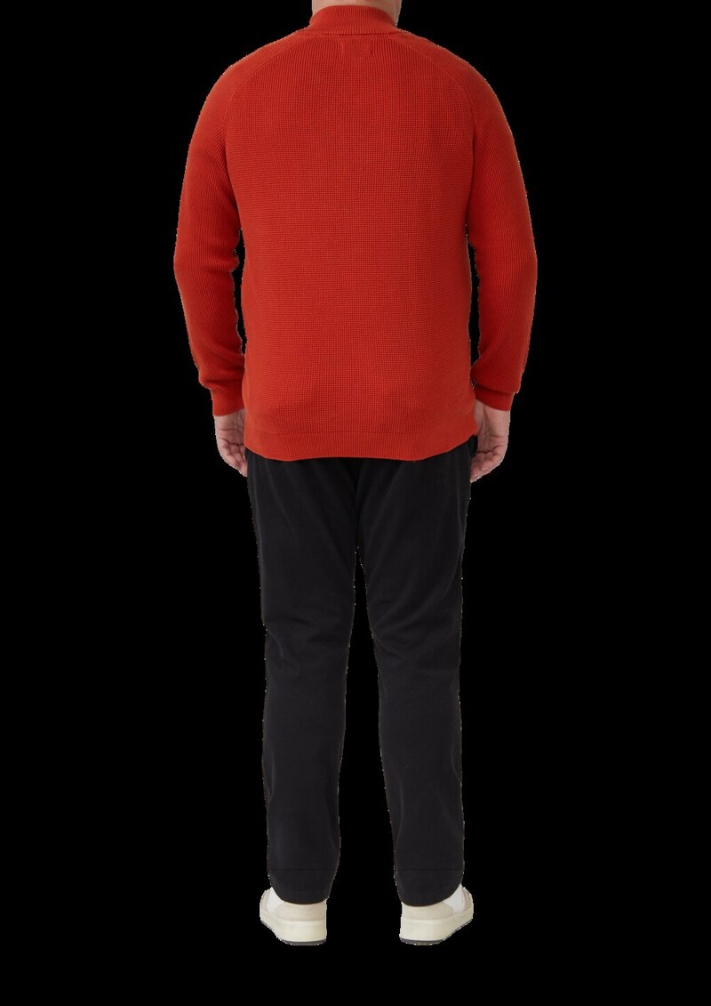 Pullover aus Strukturstrick mit Troyer-Kragen