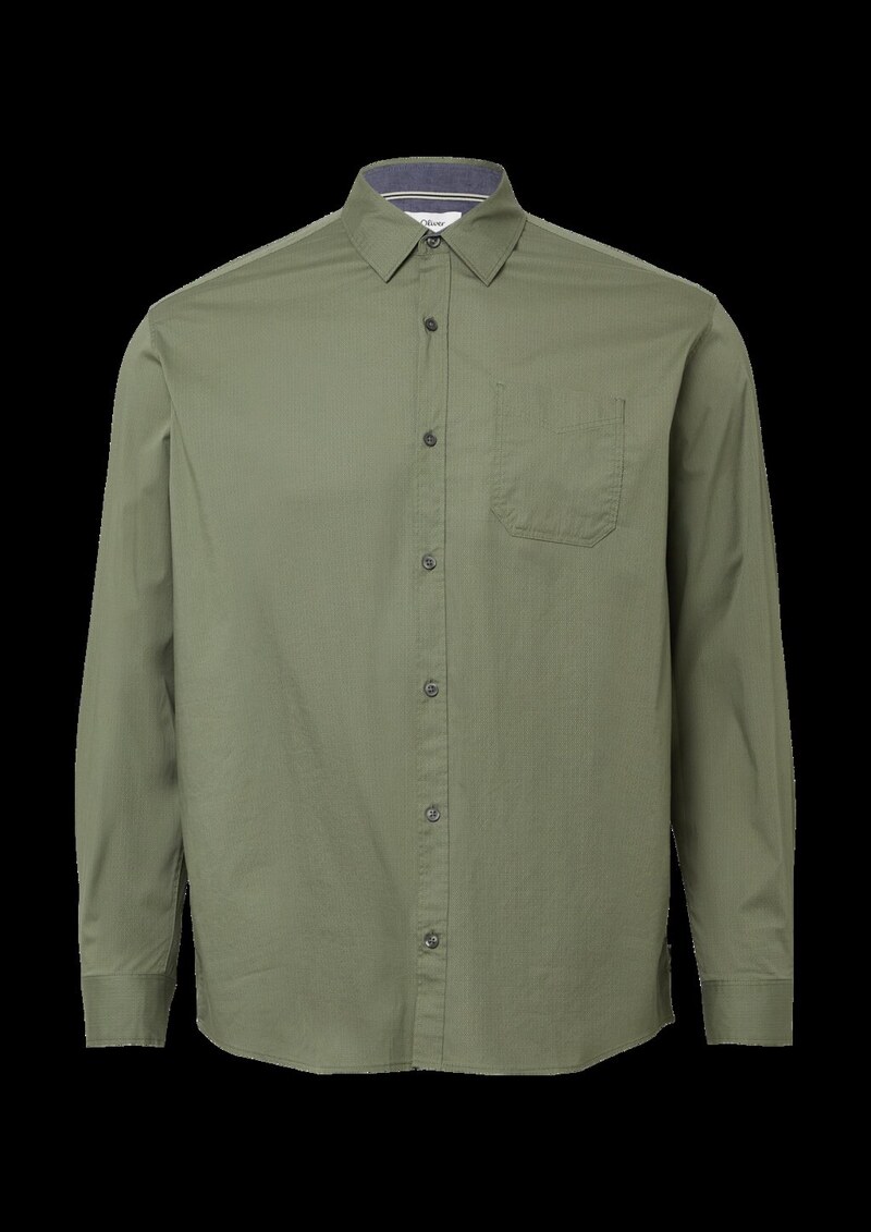 Regular Fit: Gemustertes Hemd mit Kentkragen