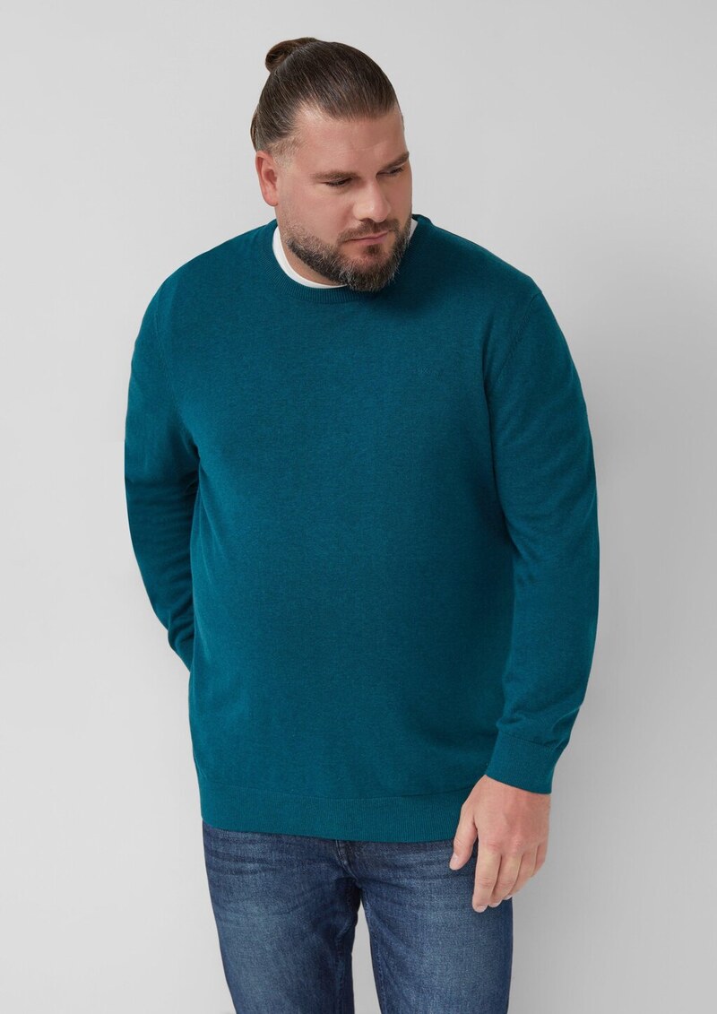 Baumwollpullover mit Logo-Stickerei