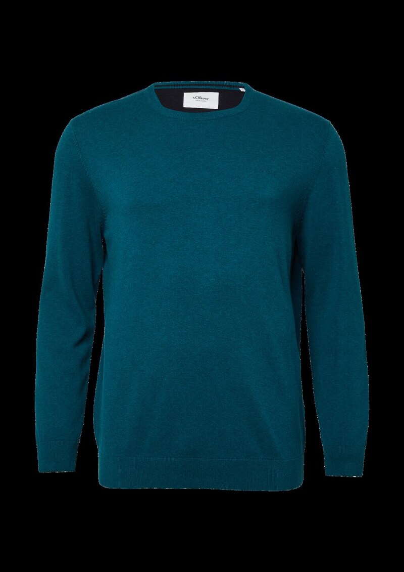 Baumwollpullover mit Logo-Stickerei