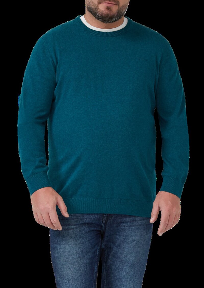 Baumwollpullover mit Logo-Stickerei