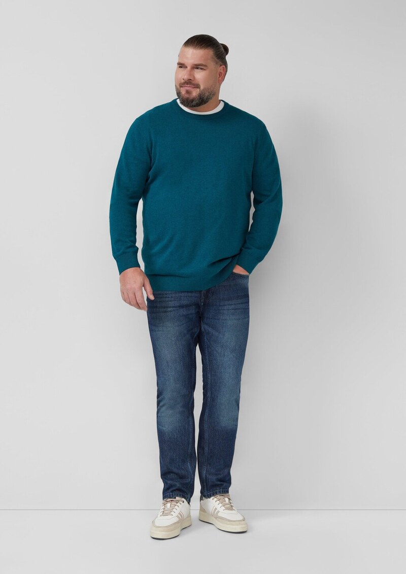 Baumwollpullover mit Logo-Stickerei