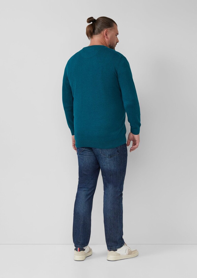 Baumwollpullover mit Logo-Stickerei