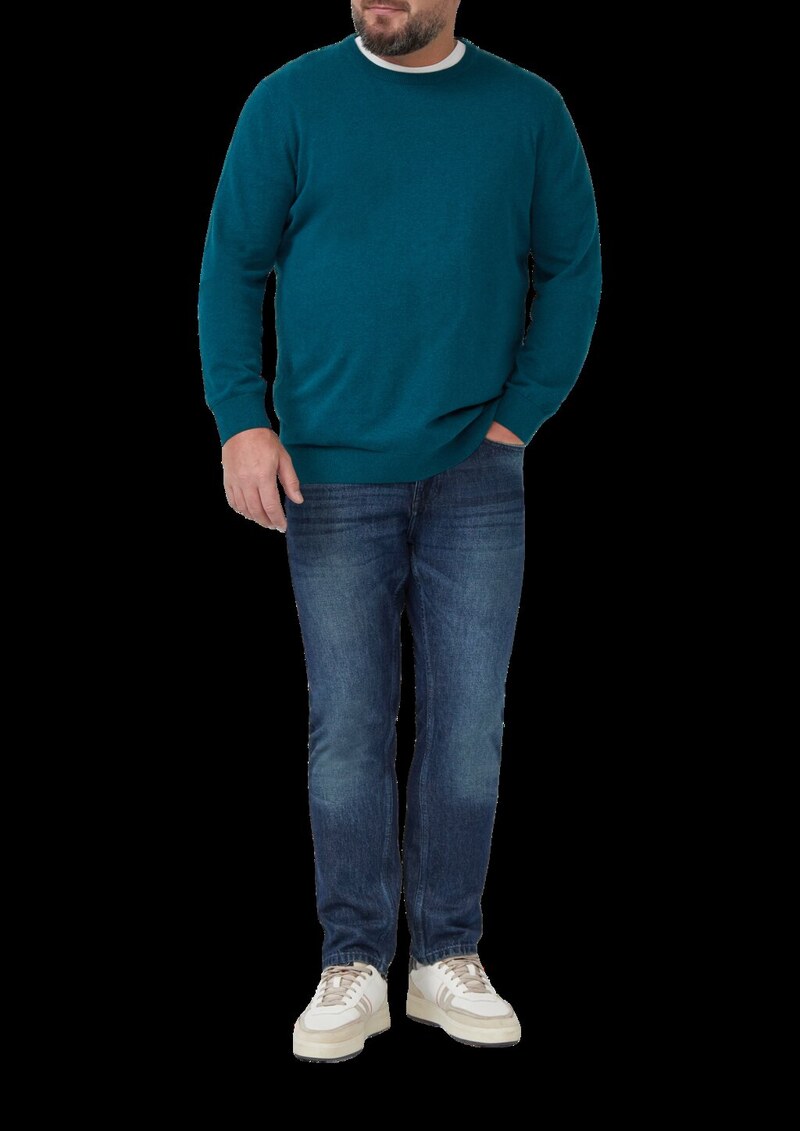 Baumwollpullover mit Logo-Stickerei