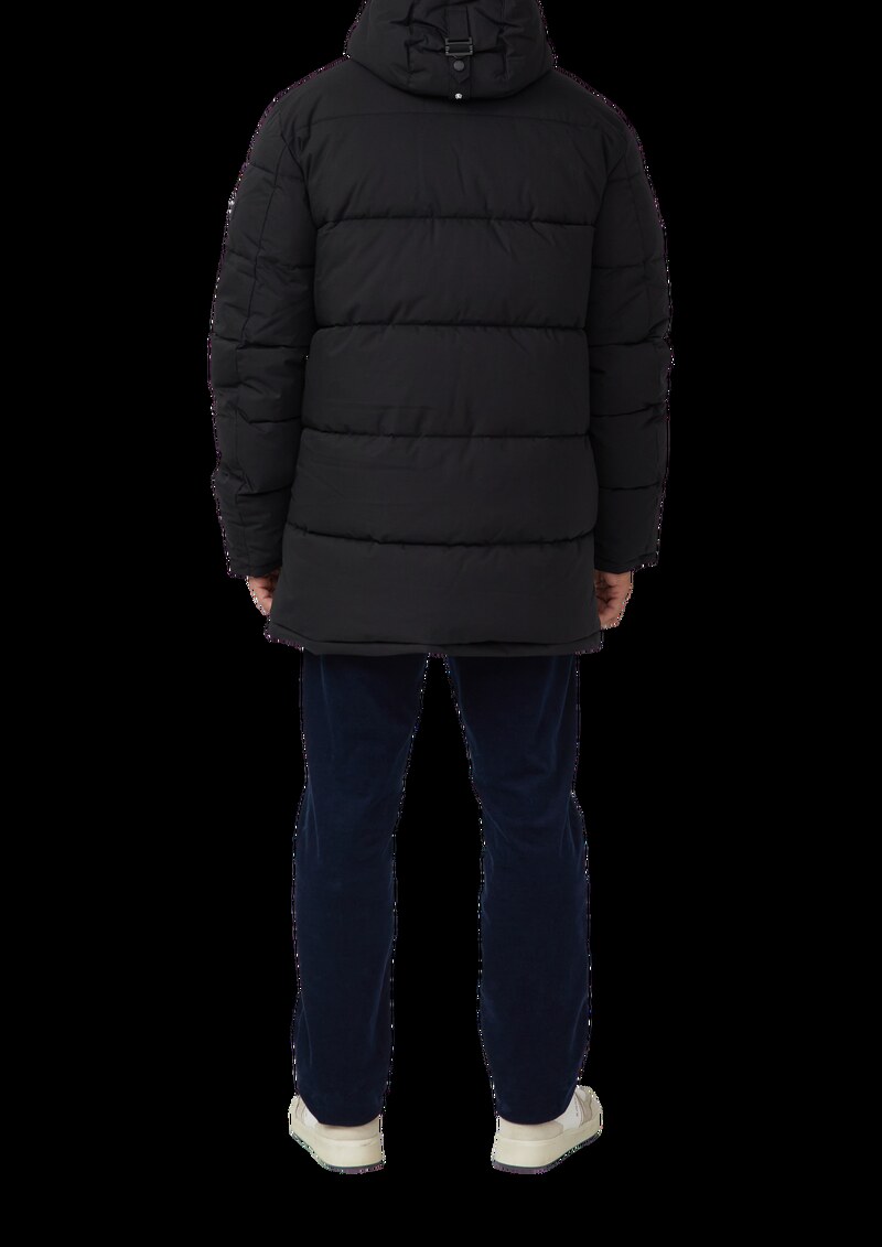 Wasserabweisende Pufferjacke mit abnehmbarer Kapuze und sportiven Details