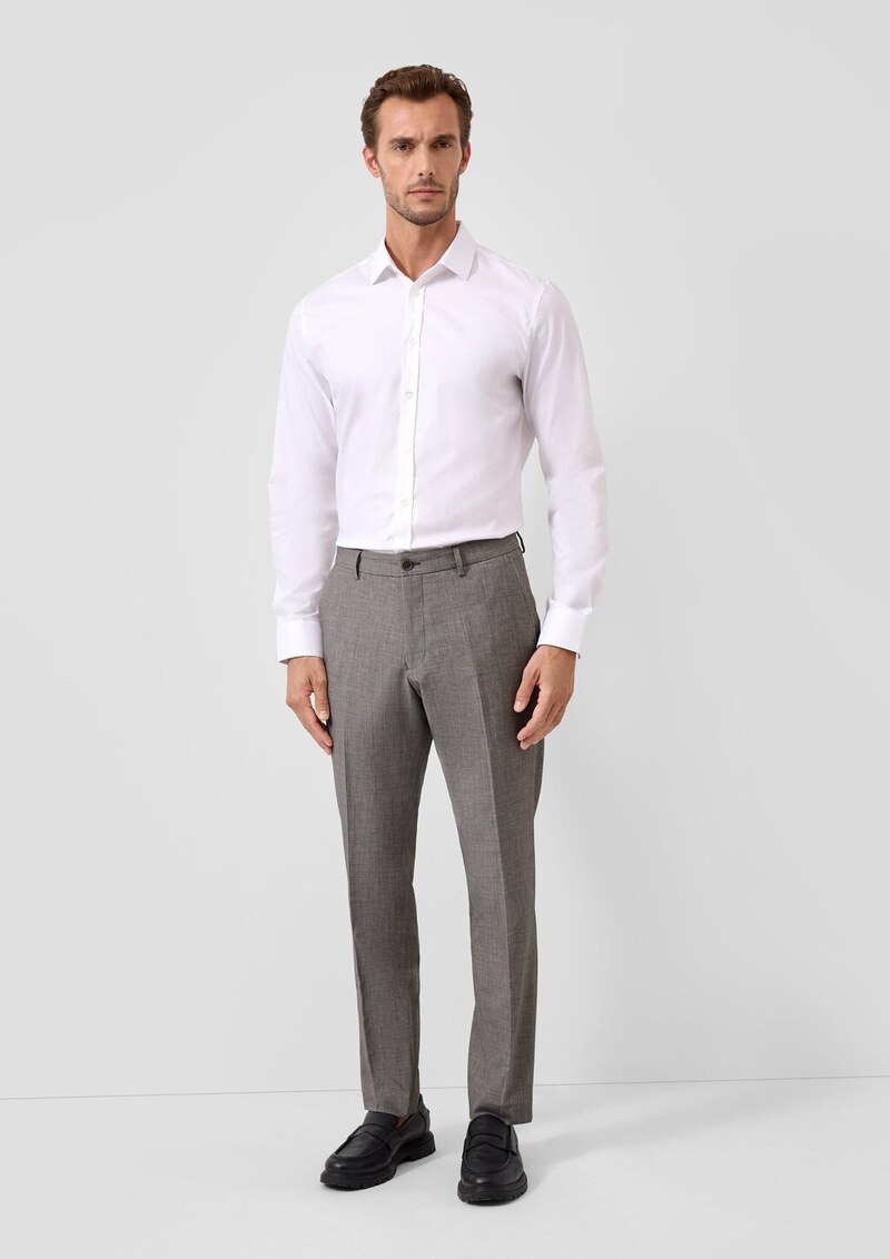 s.O PURE: Anzughose aus gemustertem Stretch-Gewebe