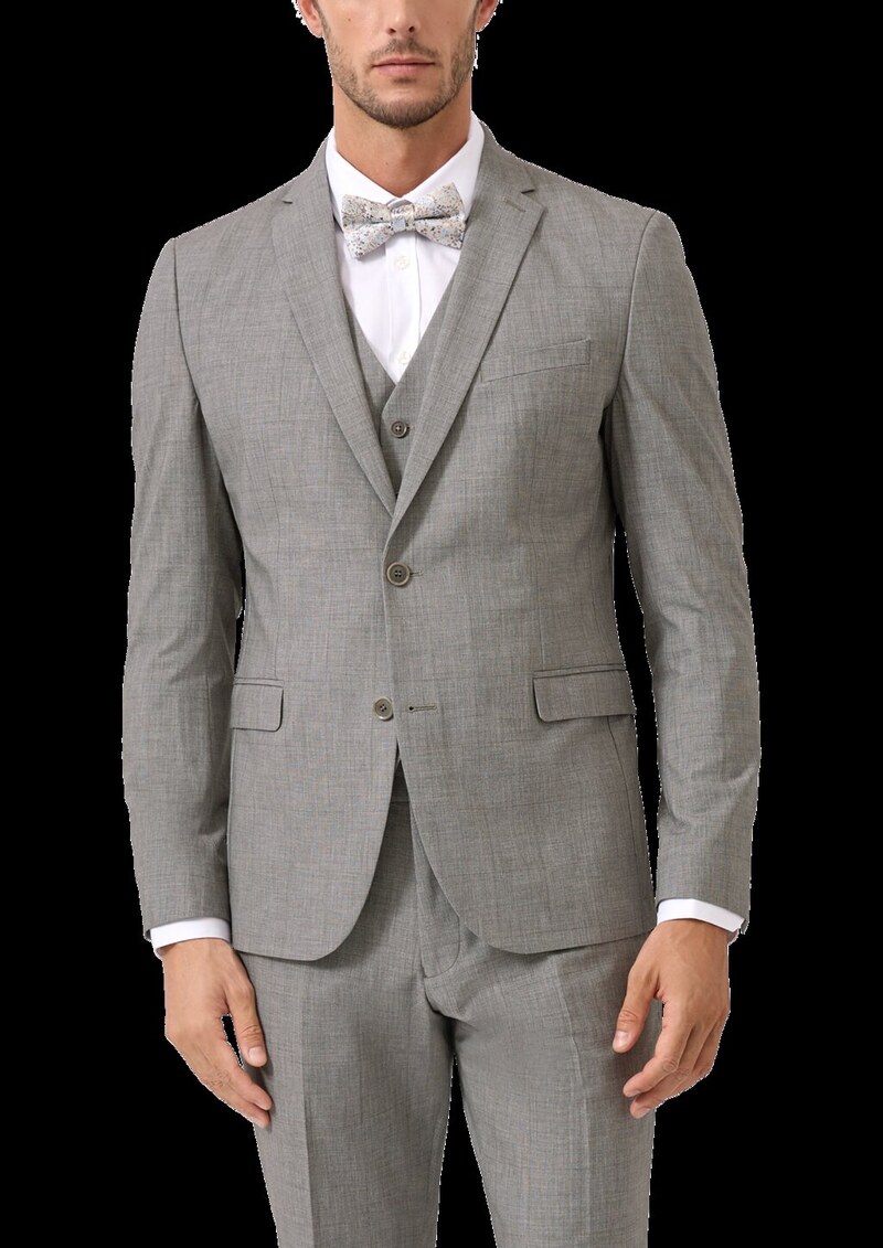 s.O PURE: Slim-Fit-Sakko aus gemustertem Stretch-Gewebe