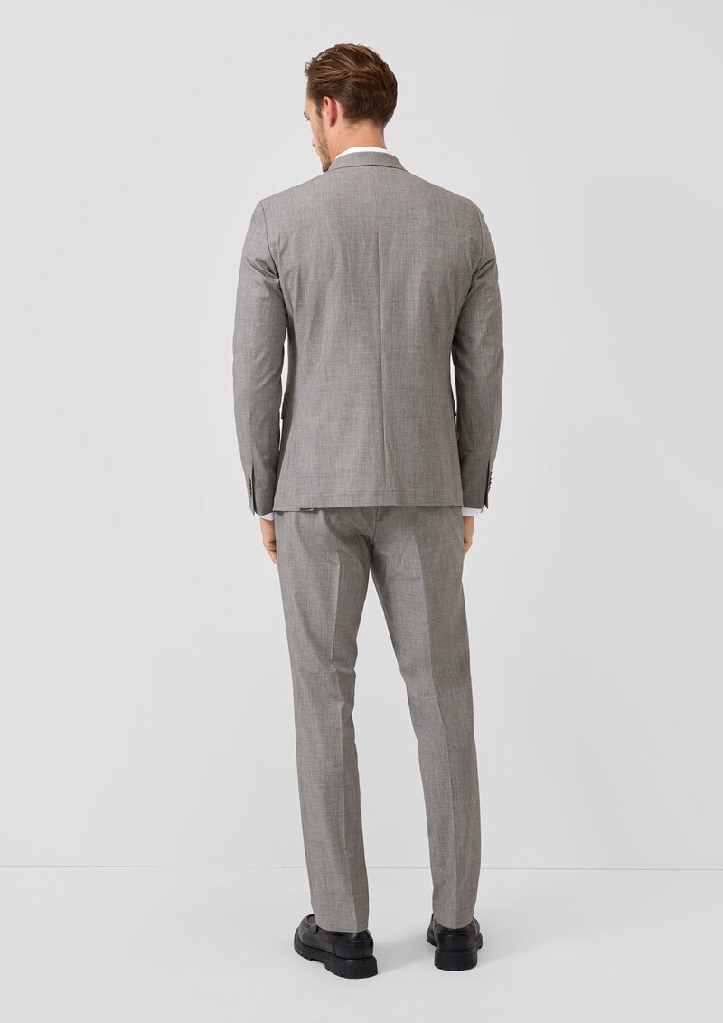 s.O PURE: Slim-Fit-Sakko aus gemustertem Stretch-Gewebe