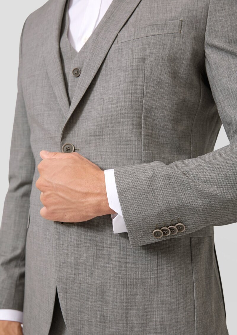 s.O PURE: Slim-Fit-Sakko aus gemustertem Stretch-Gewebe