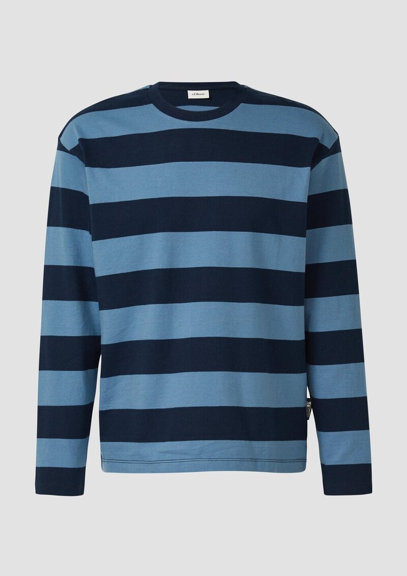 Gestreiftes Langarmshirt aus Baumwolle im Modern Fit