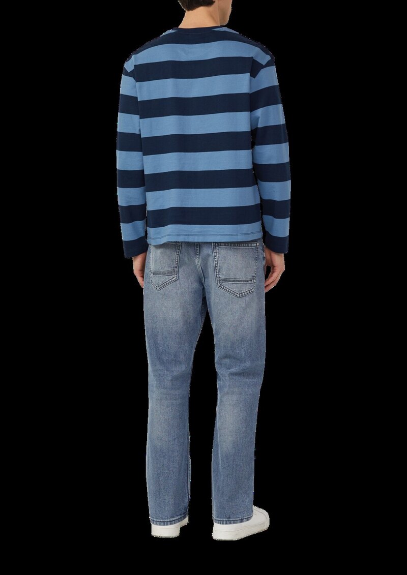 Gestreiftes Langarmshirt aus Baumwolle im Modern Fit