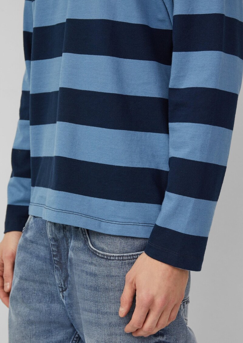 Gestreiftes Langarmshirt aus Baumwolle im Modern Fit