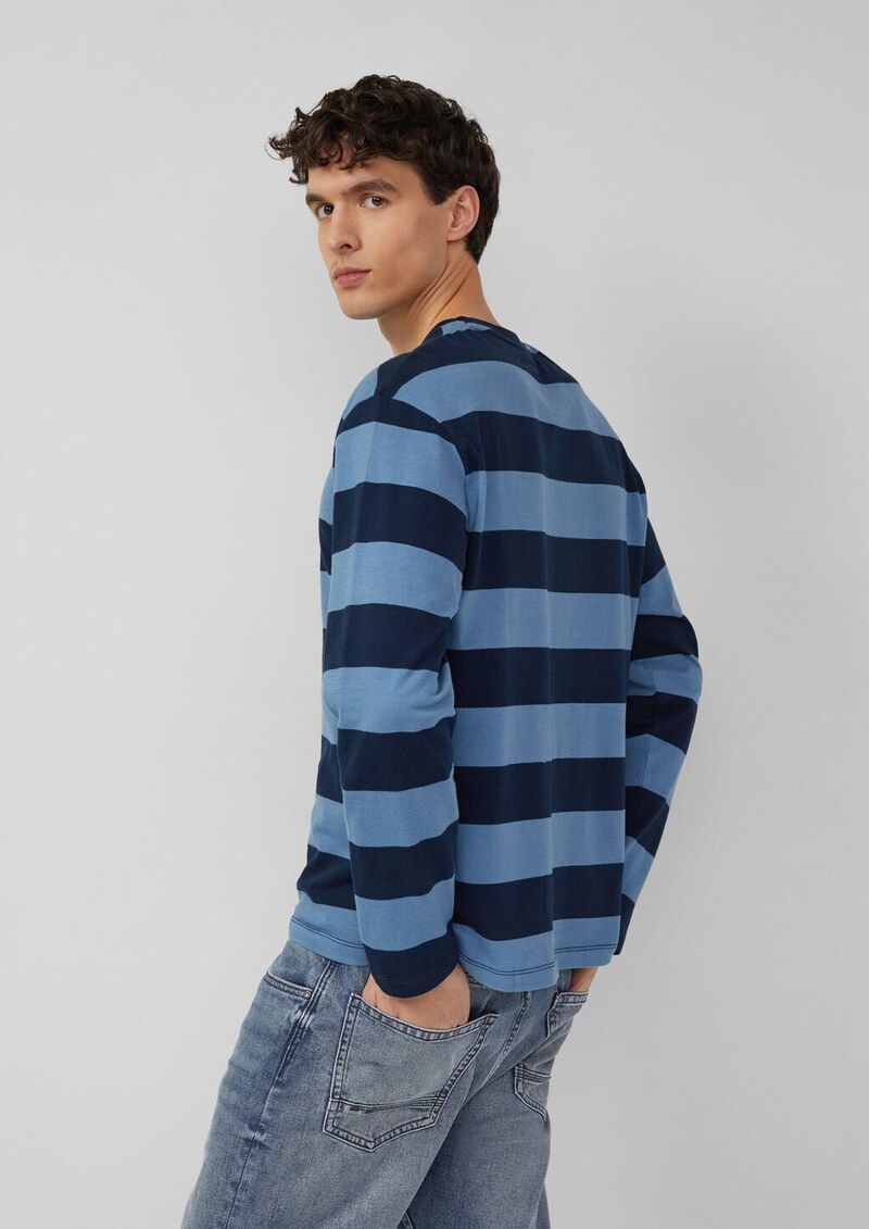 Gestreiftes Langarmshirt aus Baumwolle im Modern Fit