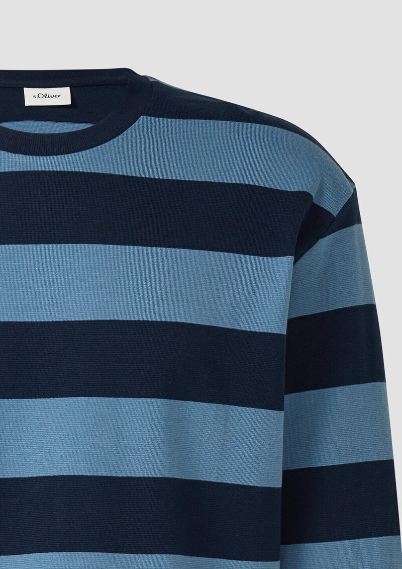Gestreiftes Langarmshirt aus Baumwolle im Modern Fit