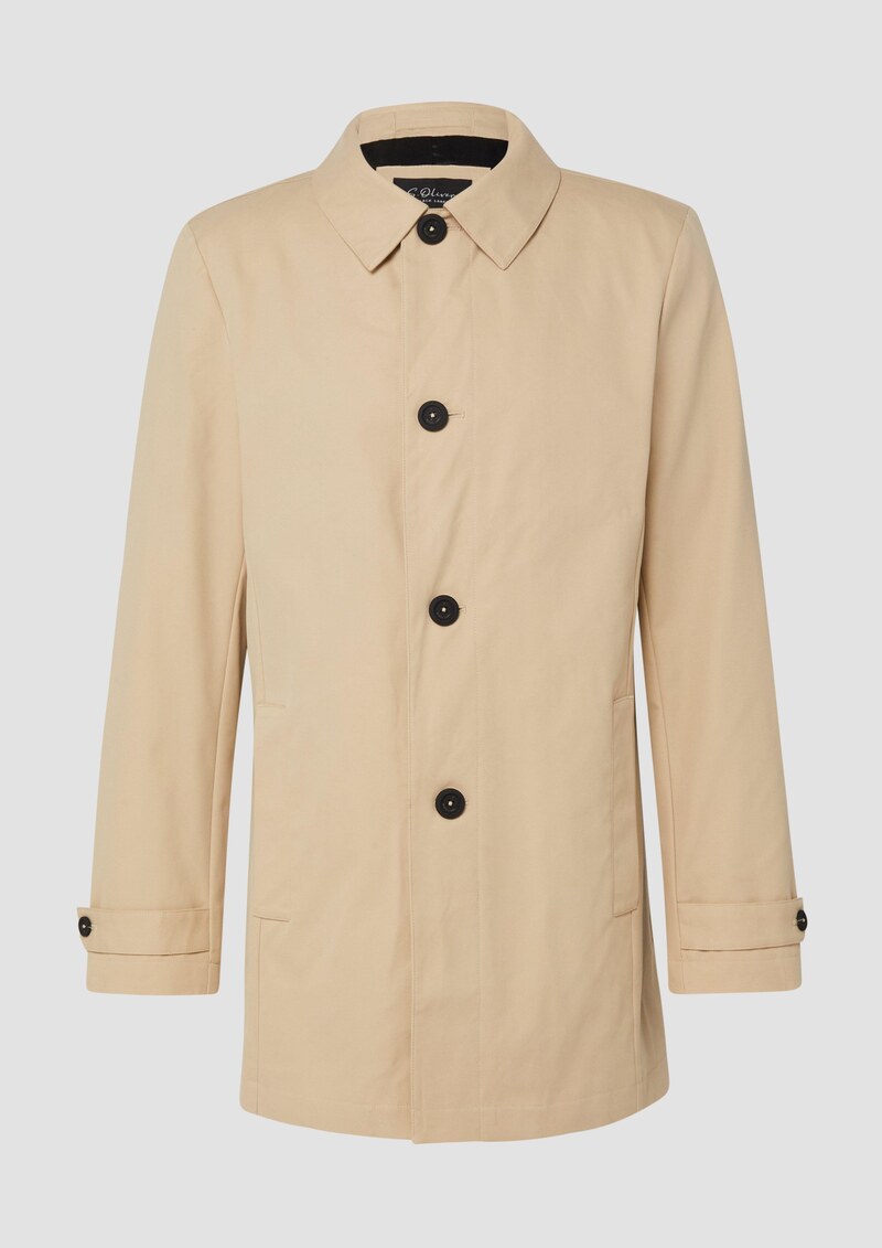 Leichter Kurzmantel aus Baumwollmix mit Umlegekragen